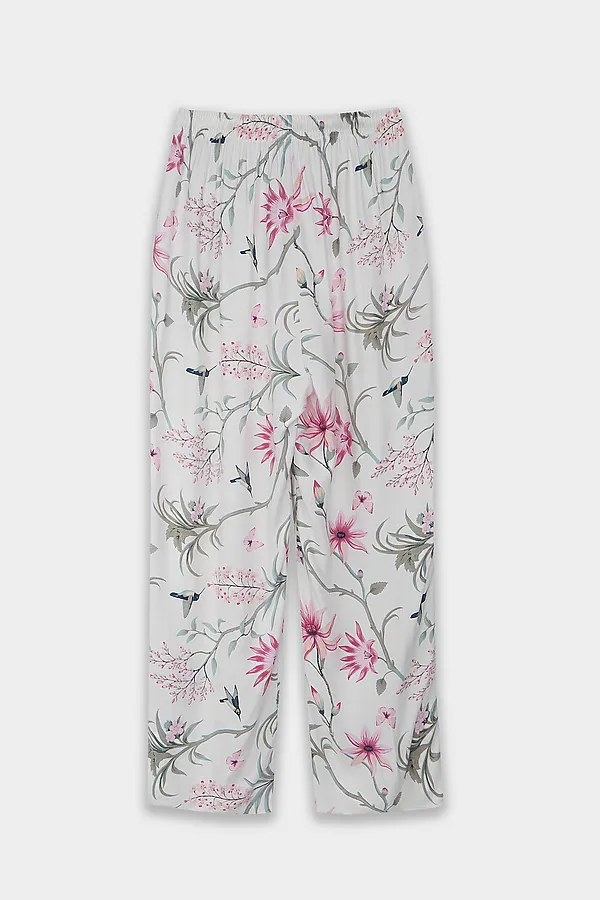 Комплект женский (футболка, бриджи) MARK FORMELLE, св.шалфей +цветы на молочном - фото 2