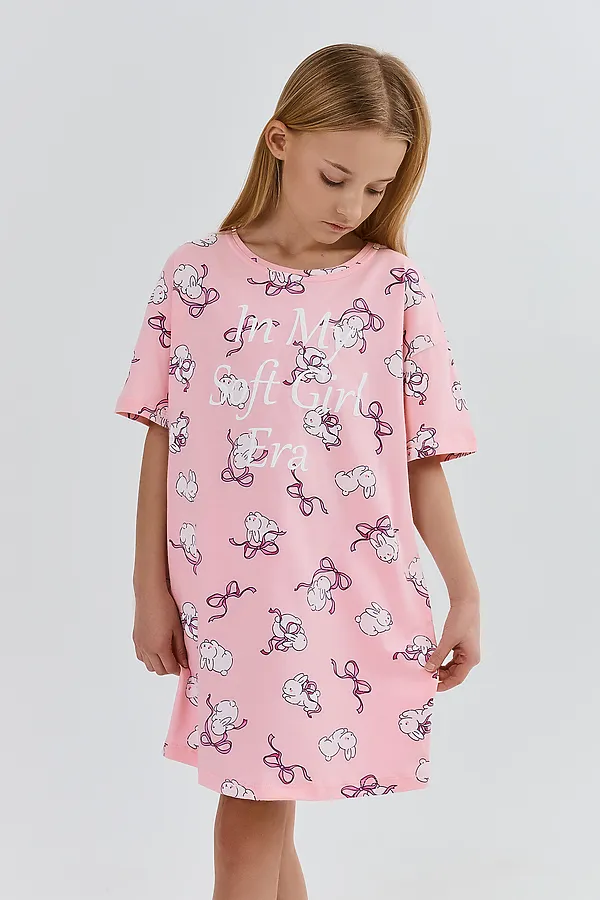 Сорочка ночная для девочек MARK FORMELLE, зайчики на розовом - фото 2