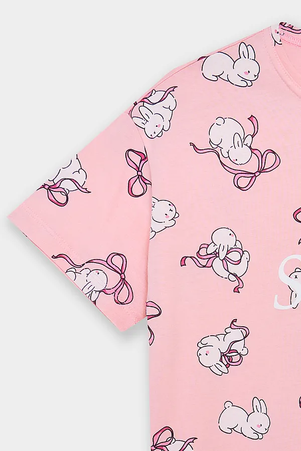 Сорочка ночная для девочек MARK FORMELLE, зайчики на розовом - фото 2