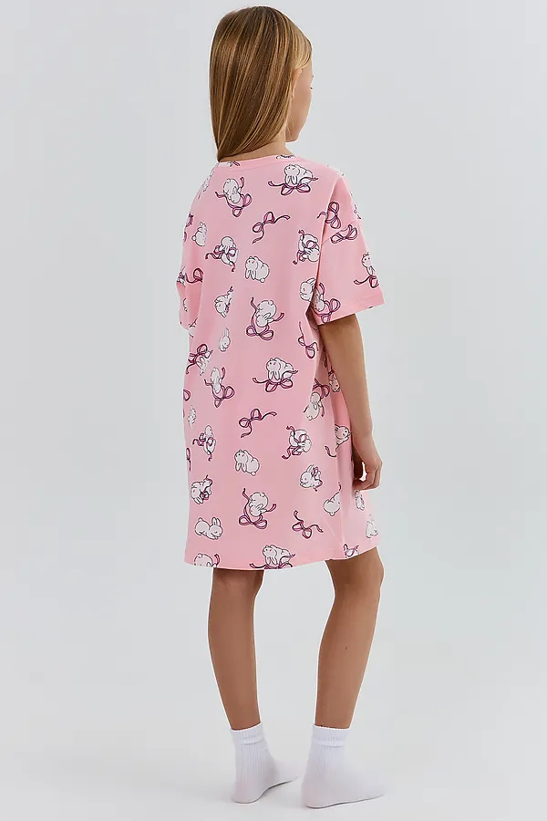Сорочка ночная для девочек MARK FORMELLE, зайчики на розовом - фото 2