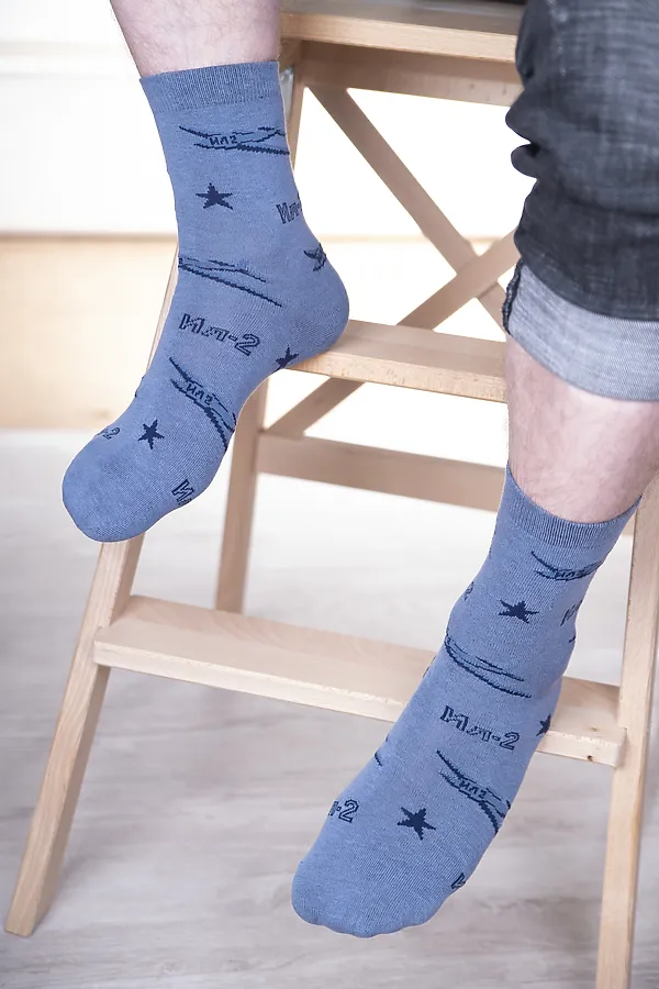 Носки стандарт Авиация (набор 3 пары) НАТАЛИ, синий, индиго - фото 2