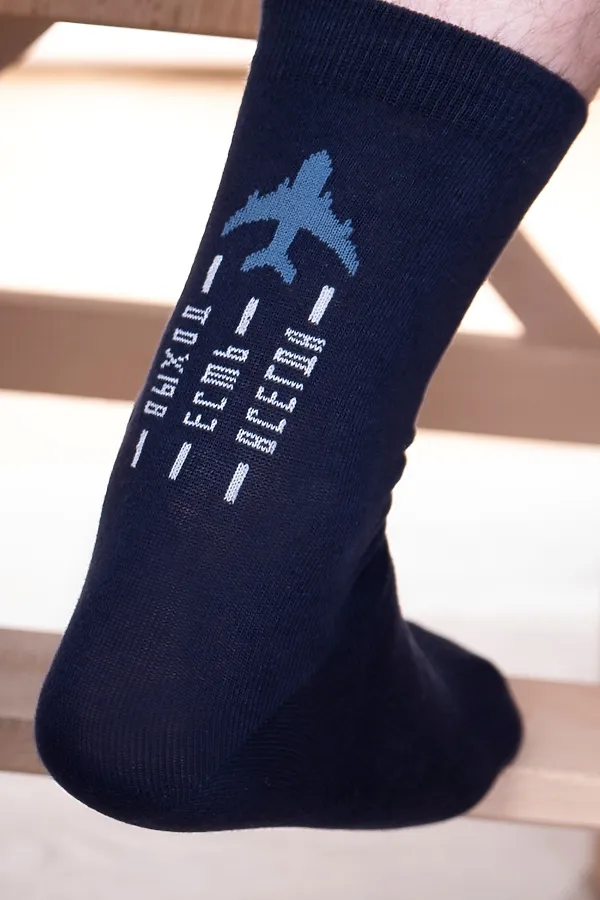 Носки стандарт Авиация (набор 3 пары) НАТАЛИ, синий, индиго - фото 2