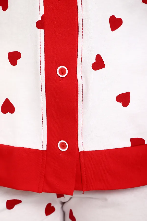 Пижама с брюками 18062 НАТАЛИ, белый сердечки - фото 2