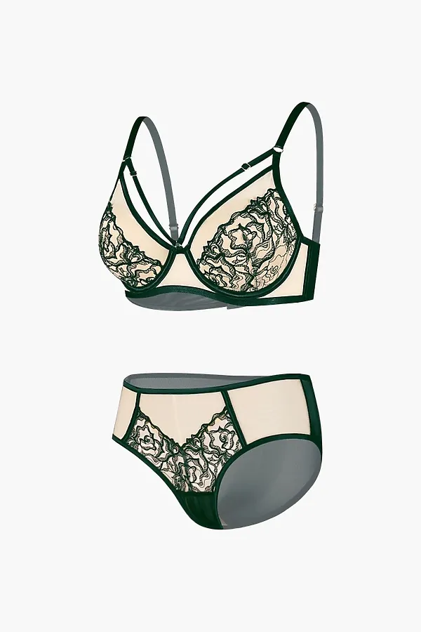 Комплект нижнего белья Indefini INDEFINI, зеленый - фото 2