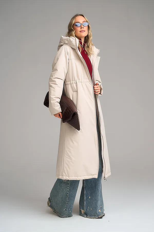 Плащ утепленный HOOPS, светло-бежевый - фото 2