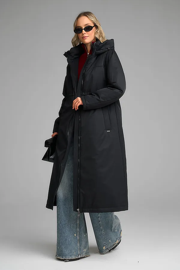 Плащ утепленный HOOPS, черный - фото 2