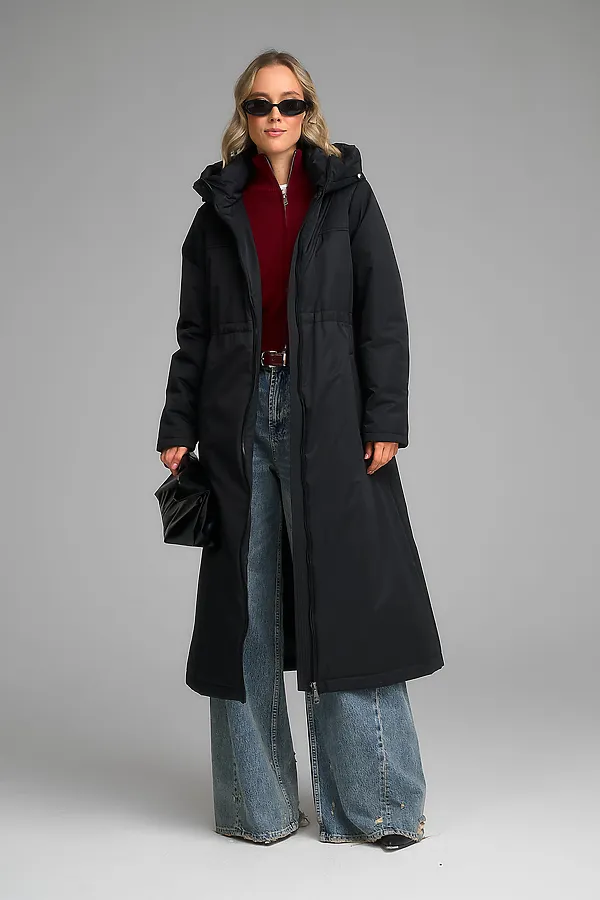 Плащ утепленный HOOPS, черный - фото 2