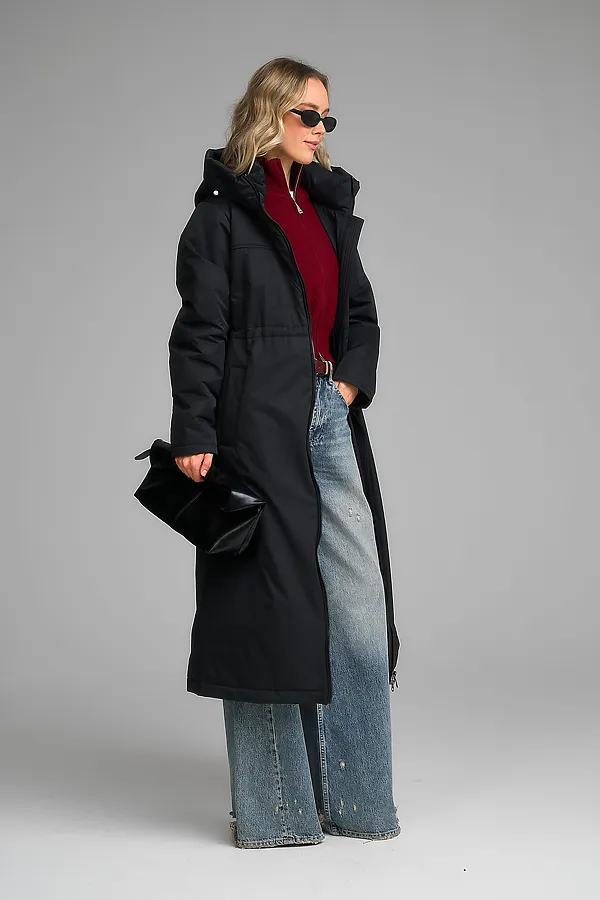 Плащ утепленный HOOPS, черный - фото 2