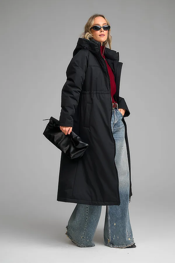 Плащ утепленный HOOPS, черный - фото 2