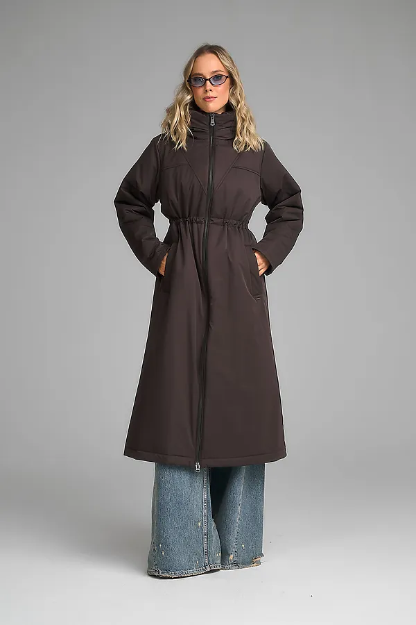 Плащ утепленный HOOPS, коричневый - фото 2