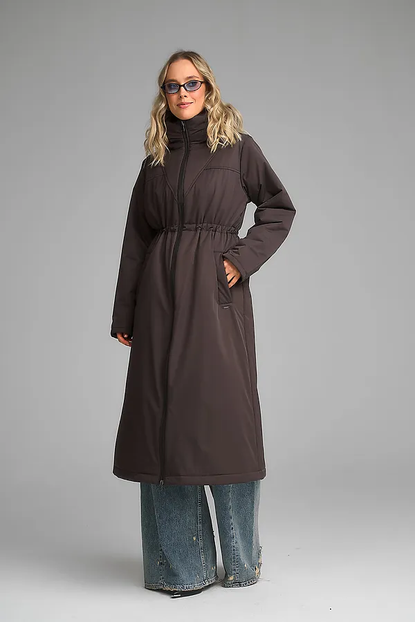Плащ утепленный HOOPS, коричневый - фото 2