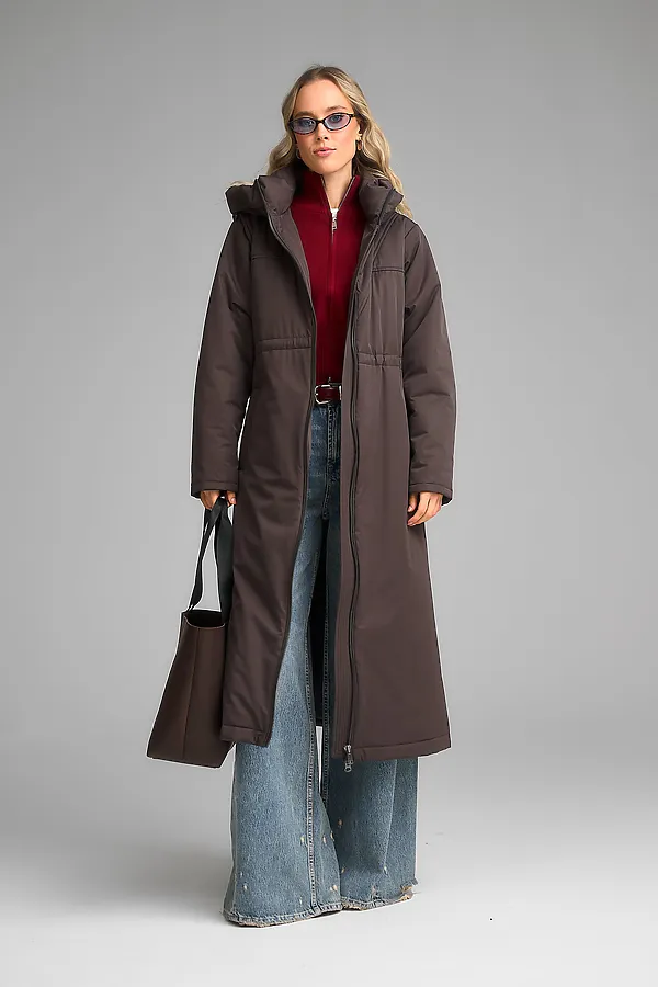 Плащ утепленный HOOPS, коричневый - фото 2