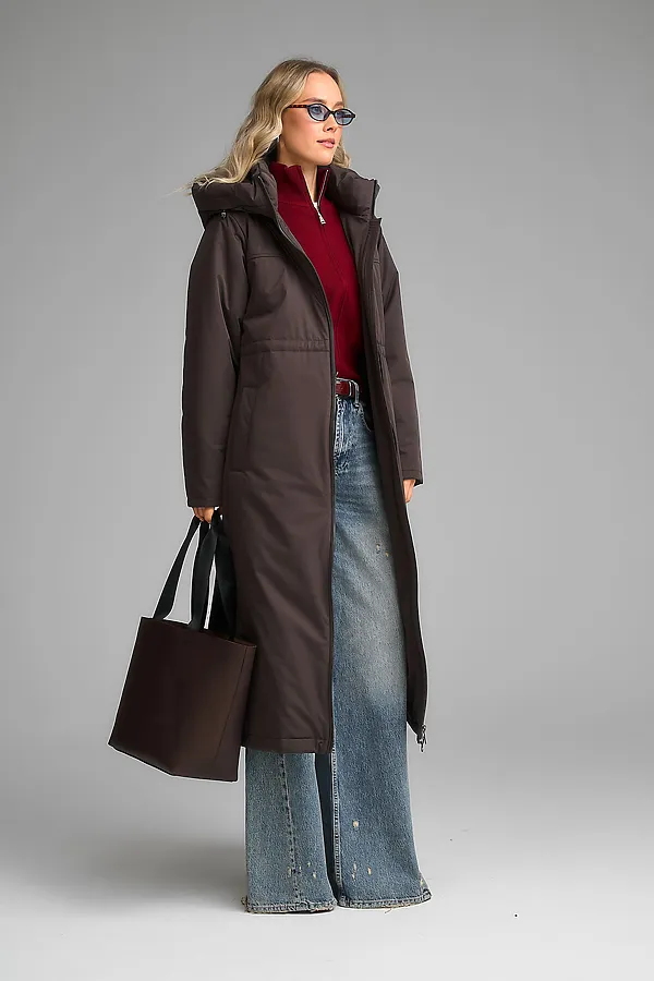 Плащ утепленный HOOPS, коричневый - фото 2