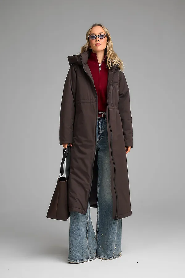 Плащ утепленный HOOPS, коричневый - фото 2