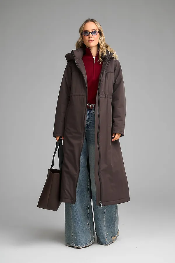 Плащ утепленный HOOPS, коричневый - фото 2
