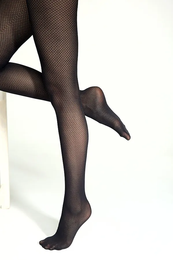 CONTE Колготки с ажурным геометрическим узором MUSE CONTE ELEGANT, nero - фото 2