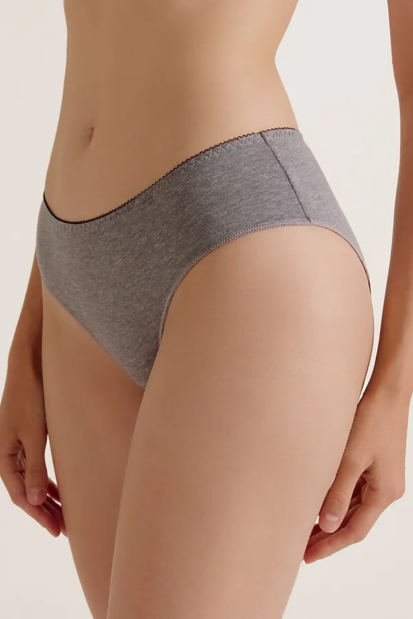 CONTE BASIC COLLECTION LB 2014.2 Трусы женские (в пакете) CONTE ELEGANT, dark grey melange - фото 2