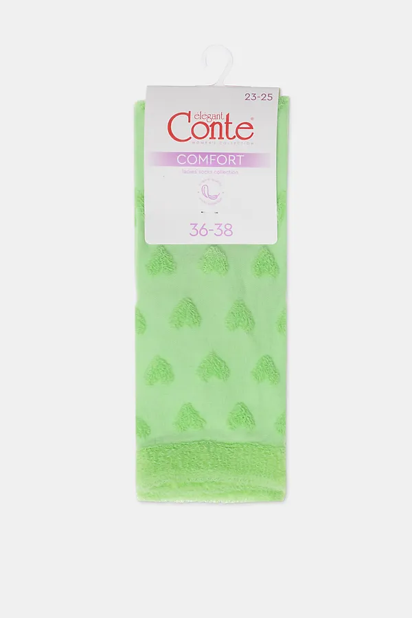 CONTE COMFORT Махровые носки из хлопка с объемными рисунками CONTE ELEGANT, салатовый - фото 2