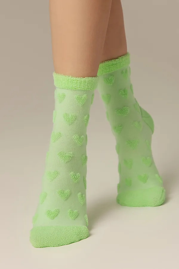 CONTE COMFORT Махровые носки из хлопка с объемными рисунками CONTE ELEGANT, салатовый - фото 2