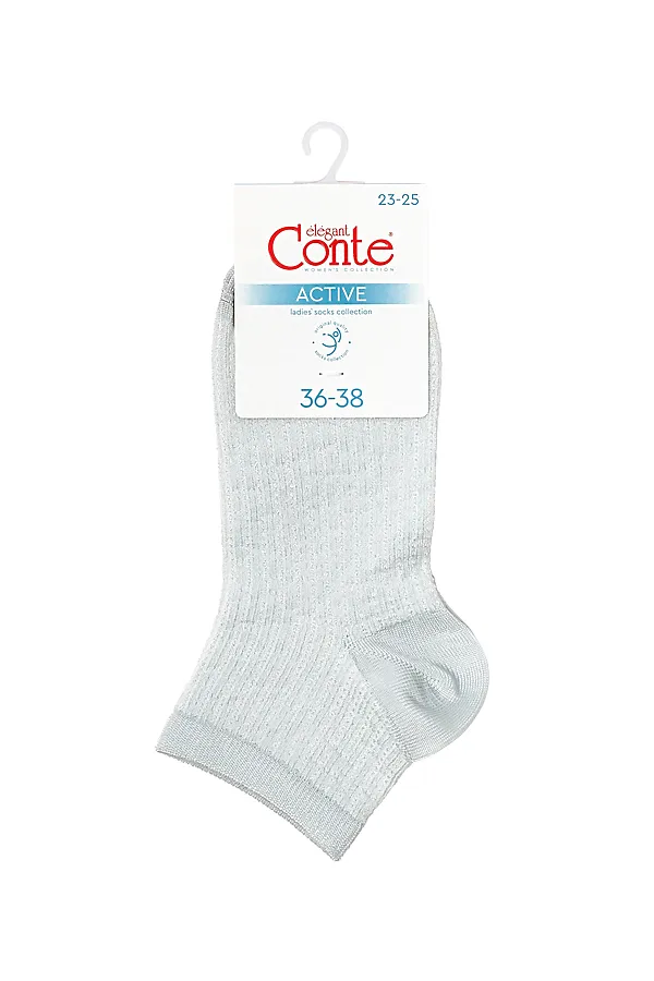 CONTE ACTIVE (короткие) Носки женские вискозные CONTE ELEGANT, светло-серый - фото 2