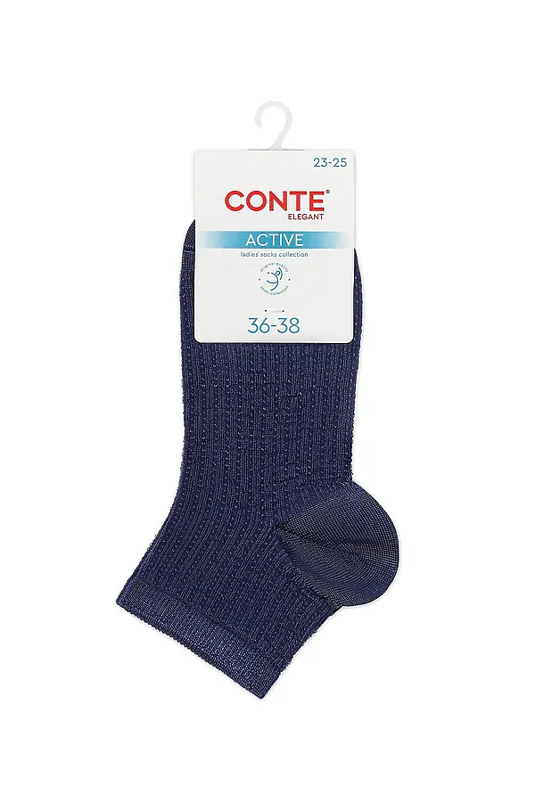 CONTE ACTIVE (короткие) Носки женские вискозные CONTE ELEGANT, темно-синий - фото 2