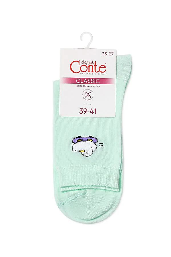 CONTE CLASSIC Носки женские хлопковые CONTE ELEGANT, бледно-бирюзовый - фото 2