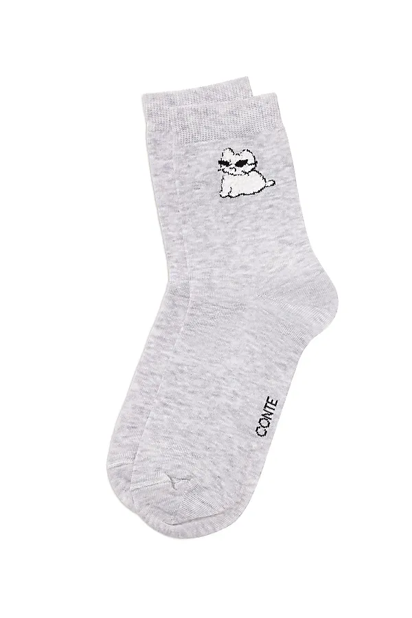CONTE CLASSIC Носки женские хлопковые CONTE ELEGANT, светло-серый - фото 2