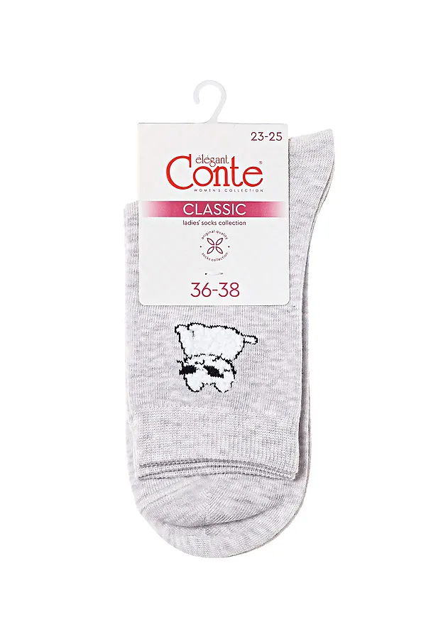 CONTE CLASSIC Носки женские хлопковые CONTE ELEGANT, светло-серый - фото 2