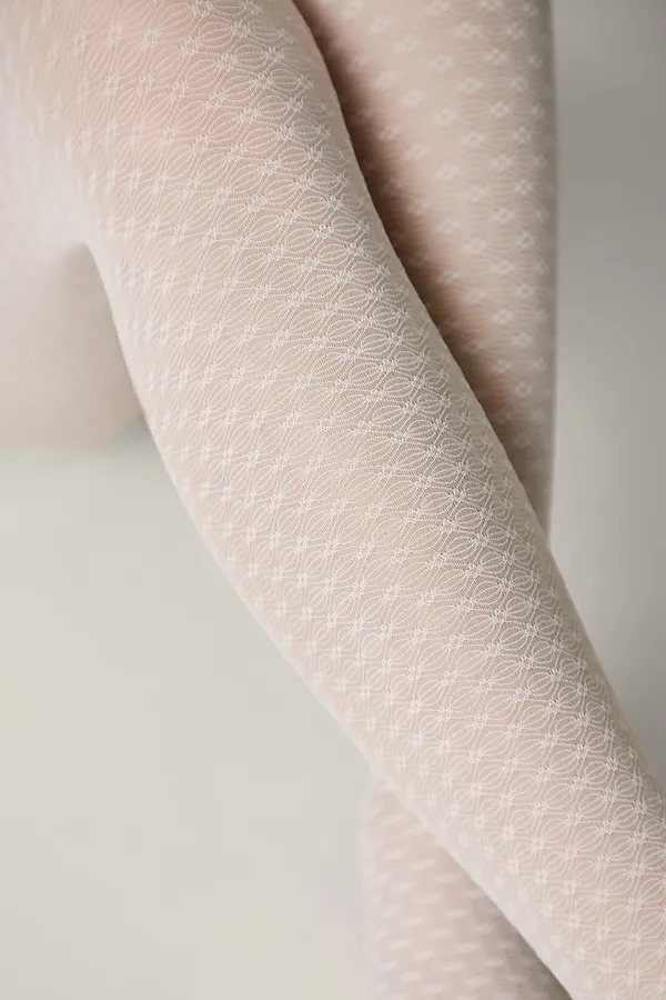 CONTE Колготки с ажурным геометрическим рисунком JULIA CONTE ELEGANT, bianco - фото 2