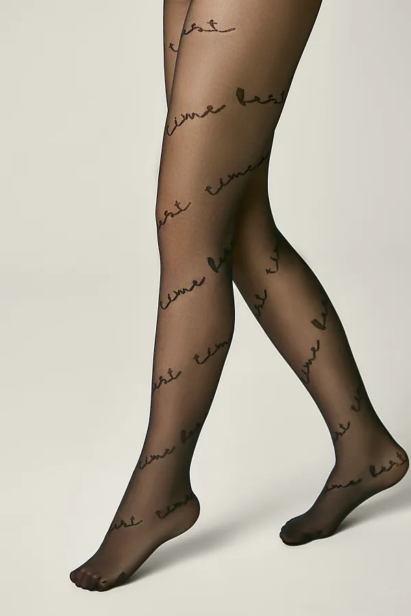 CONTE Колготки с рисунком «Time best» GRACE CONTE ELEGANT, nero - фото 2