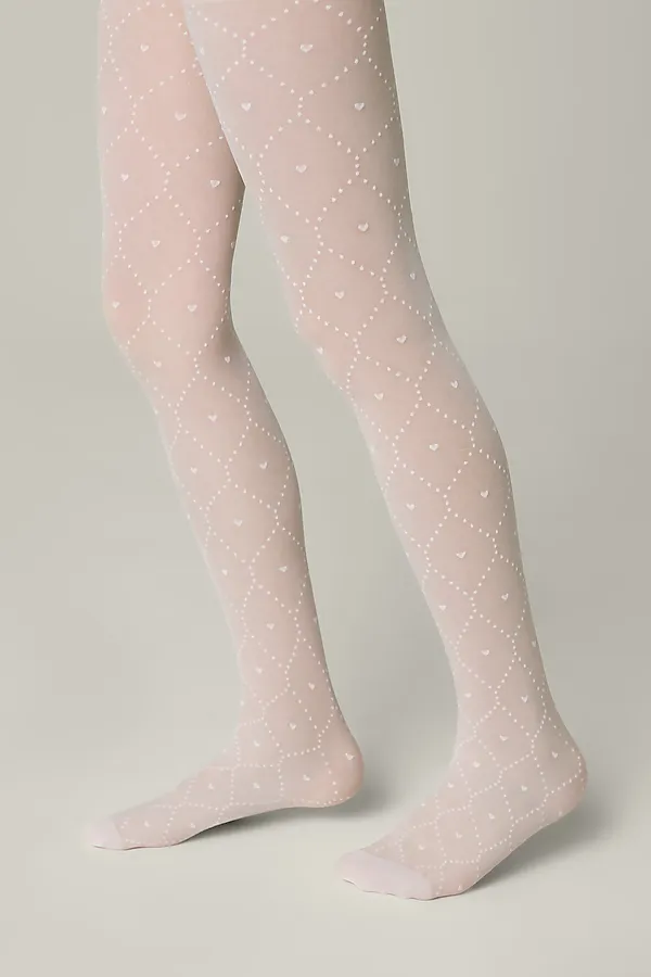 CONTE Колготки в точку с сердечками и усиленным торсом-шортиками ANGELICA CONTE ELEGANT, bianco - фото 2