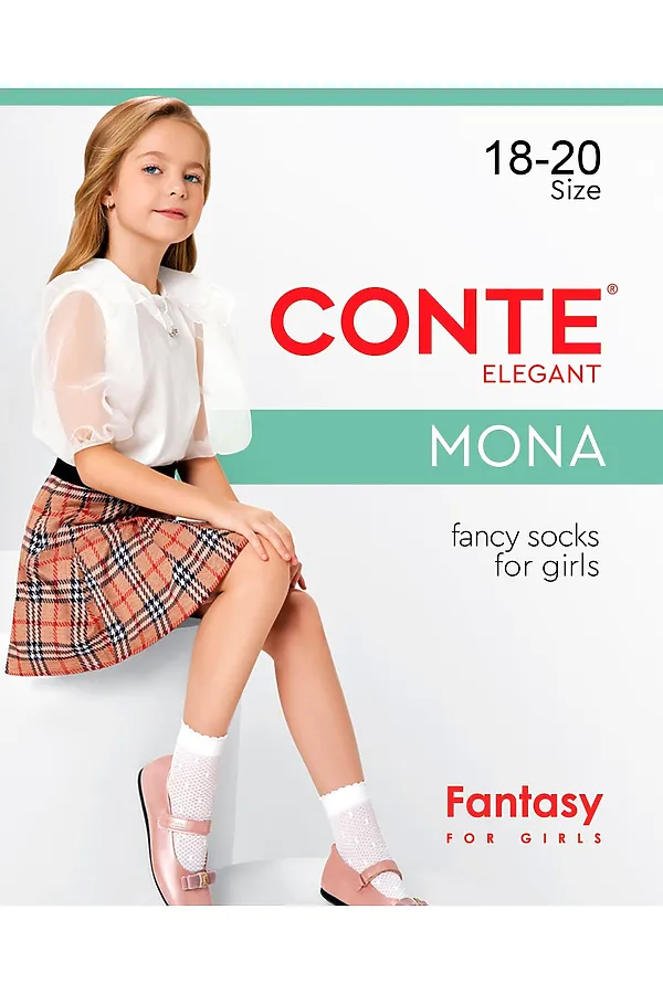 CONTE Тонкие носки в горошек на сетке MONA CONTE ELEGANT, bianco - фото 2