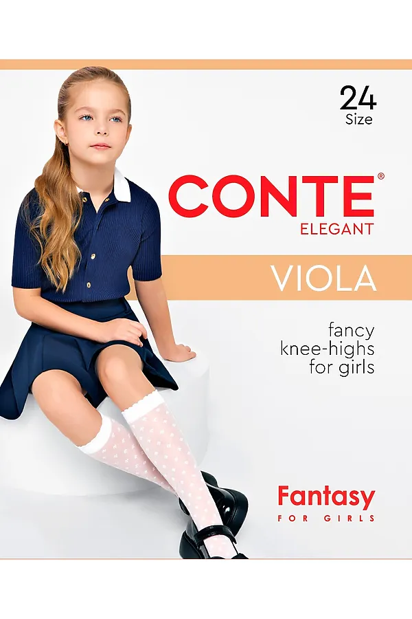 CONTE Гольфы с геометрическим рисунком VIOLA CONTE ELEGANT, bianco - фото 2