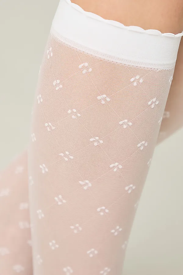 CONTE Гольфы с геометрическим рисунком VIOLA CONTE ELEGANT, bianco - фото 2