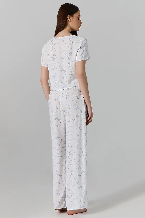 Костюм женский (жакет, брюки) MARK FORMELLE, цветы на св.молочном - фото 2