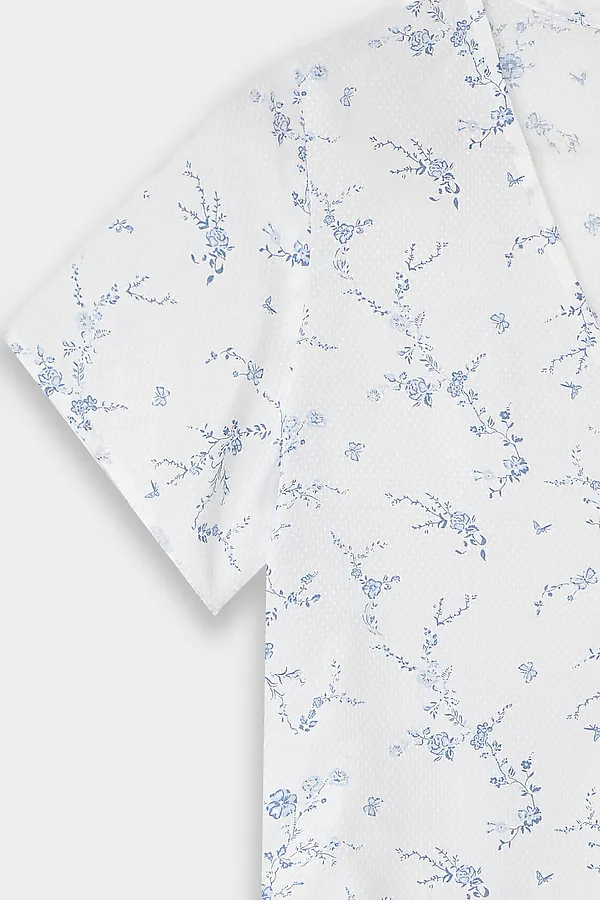 Костюм женский (жакет, брюки) MARK FORMELLE, цветы на св.молочном - фото 2