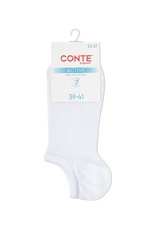 CONTE Носки женские хлопковые ACTIVE (ультракороткие) CONTE ELEGANT, white - фото 2