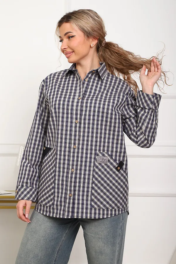 Рубашка 1072 НАТАЛИ, синий - фото 2