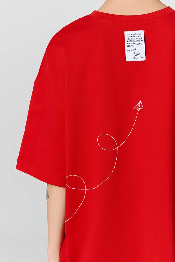 Футболка женская MARK FORMELLE, чистый красный +печать - фото 2