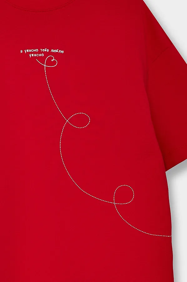 Футболка женская MARK FORMELLE, чистый красный +печать - фото 2