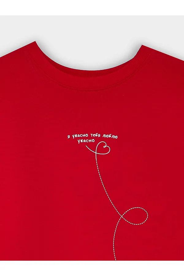 Футболка женская MARK FORMELLE, чистый красный +печать - фото 2