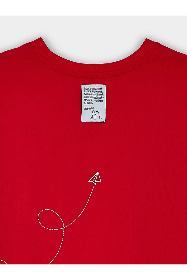 Футболка женская MARK FORMELLE, чистый красный +печать - фото 2