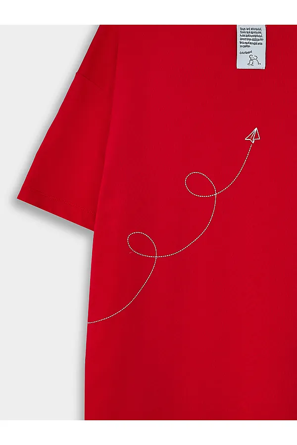 Футболка женская MARK FORMELLE, чистый красный +печать - фото 2