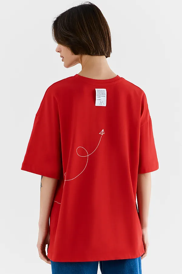 Футболка женская MARK FORMELLE, чистый красный +печать - фото 2