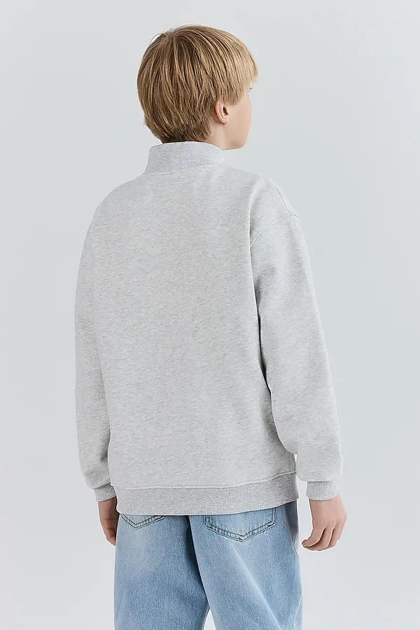 Толстовка для мальчиков MARK FORMELLE, серый меланж 4306-а +печать3 - фото 2
