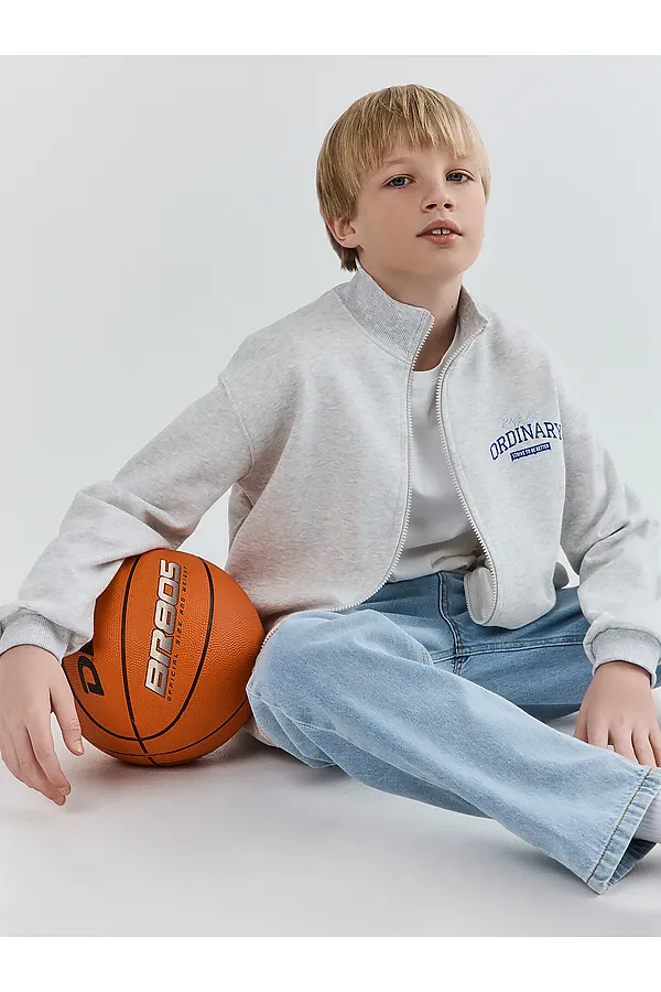 Толстовка для мальчиков MARK FORMELLE, серый меланж 4306-а +печать3 - фото 2