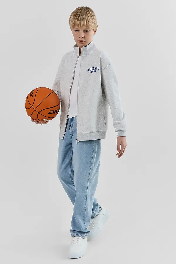 Толстовка для мальчиков MARK FORMELLE, серый меланж 4306-а +печать3 - фото 2