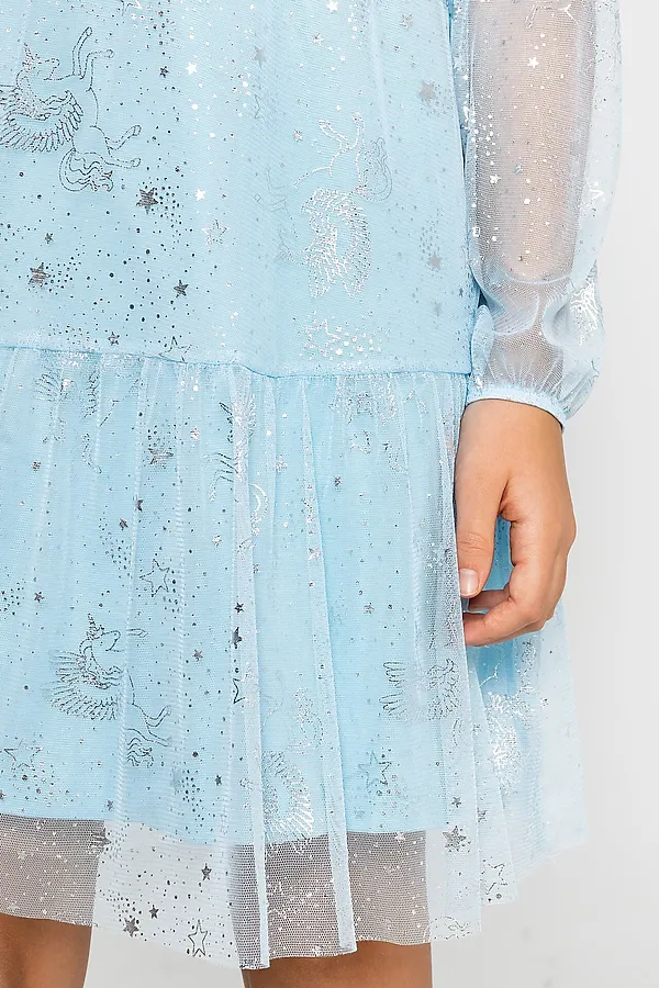Платье для девочек MARK FORMELLE, пегасы на голубом - фото 2