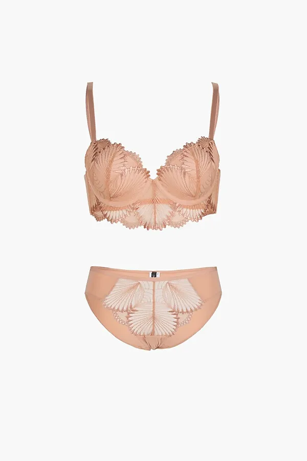 Комплект (Бюстгальтер+Трусы) INDEFINI, персиковый - фото 2