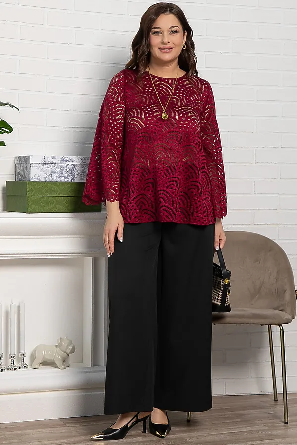 Блуза Лунная ночь LADY TAIGA, бордовая - фото 2